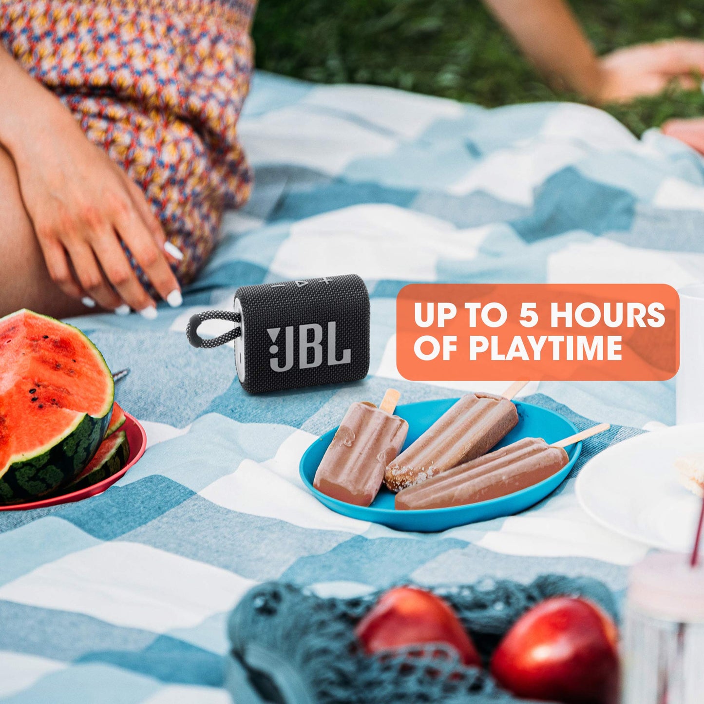 JBL Go 3: Portable Speaker with Bluetooth, Built-in Battery, Waterproof and Dustproof Feature - Green (Renewed)