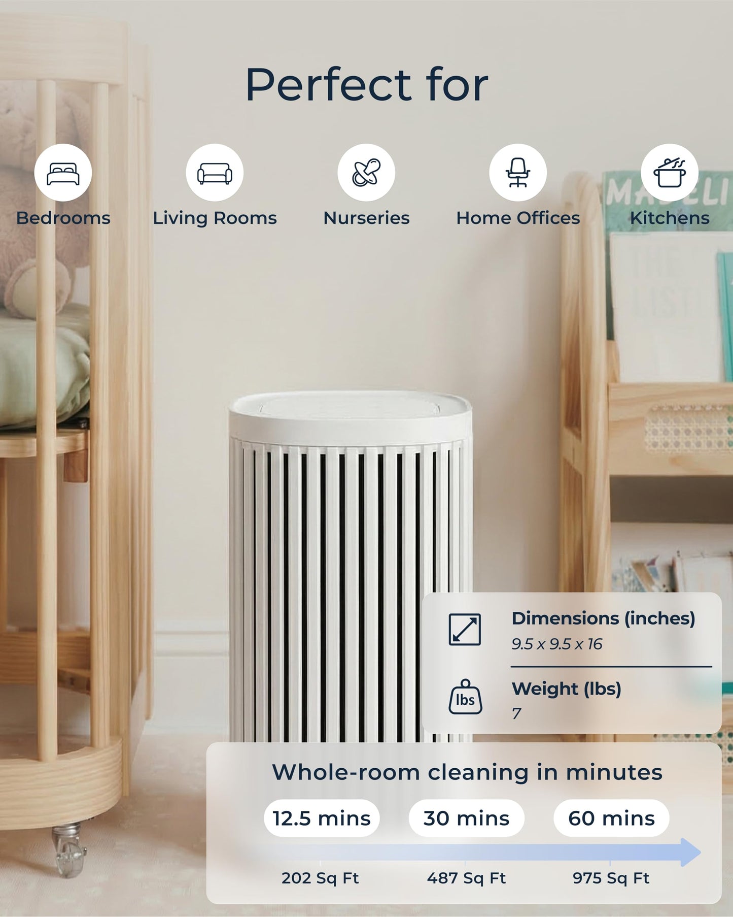 Windmill Air Purifier for Home, 3-In-1 Filtration for Dust, Smoke, & More