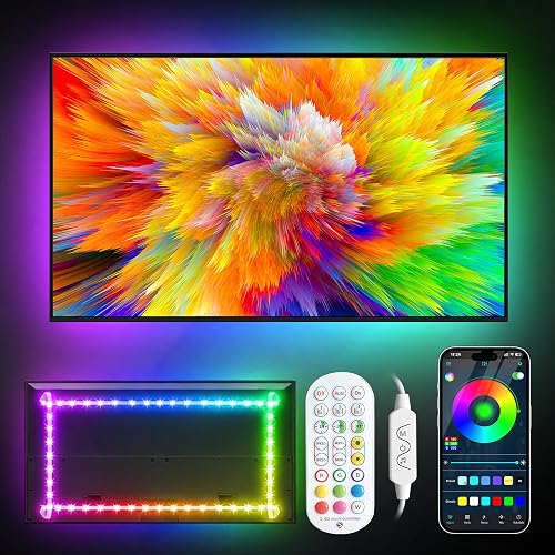 Daymeet TV LED Backlight, 16.4ft RGB Strip Lights for 65-85 Inch TVs, App Control