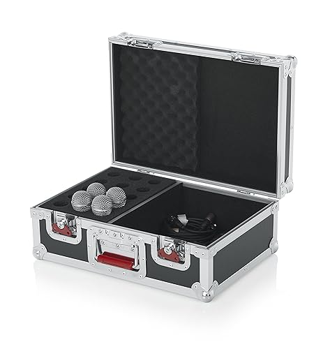 Gator Cases G-TOUR Series Road Case with Foam Drops for (15) Wired Microphones & Accessory Storage (G-TOUR M15)
