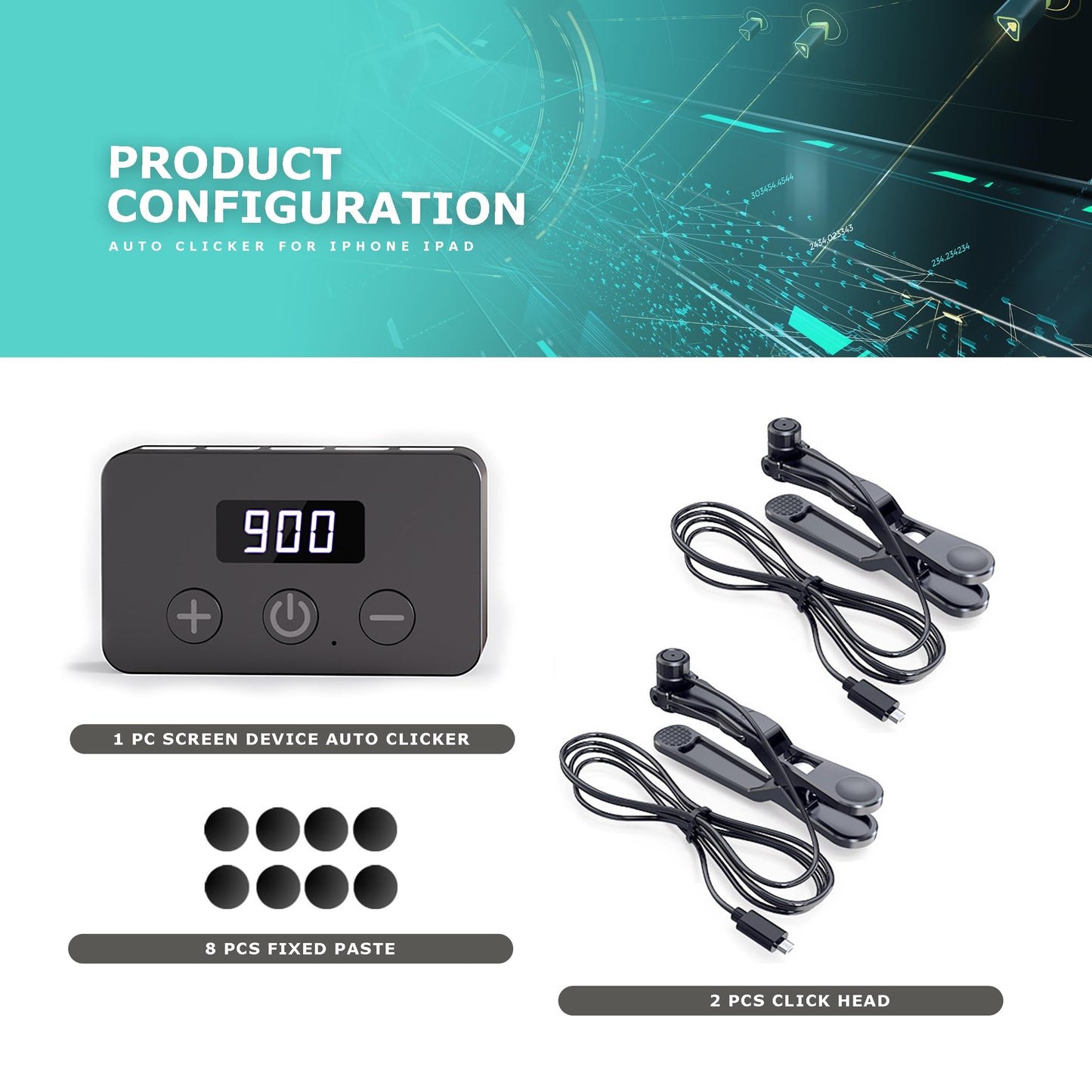 BlissKiss Auto Clicker, Adjustable Click Speed, Max 50 Clicks Per Second, Connect Up to 5 Click Heads | Ideal for Gaming, Live Broadcasts Likes