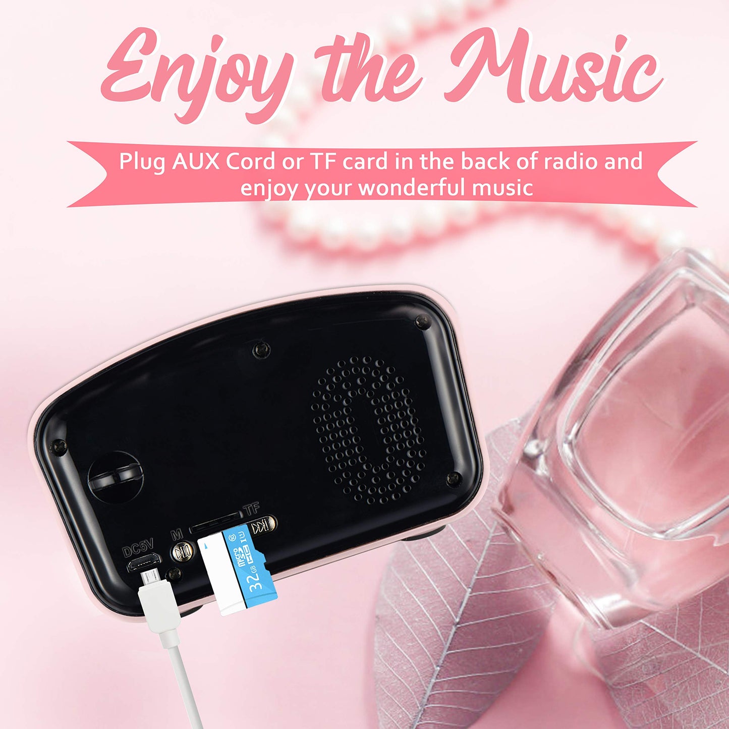 Retro Bluetooth Speaker FM Vintage Radio with Loud Volume, Strong Bass Enhancement, Bluetooth 5.0 Wireless Connection, Loud Volume,TF Card & MP3