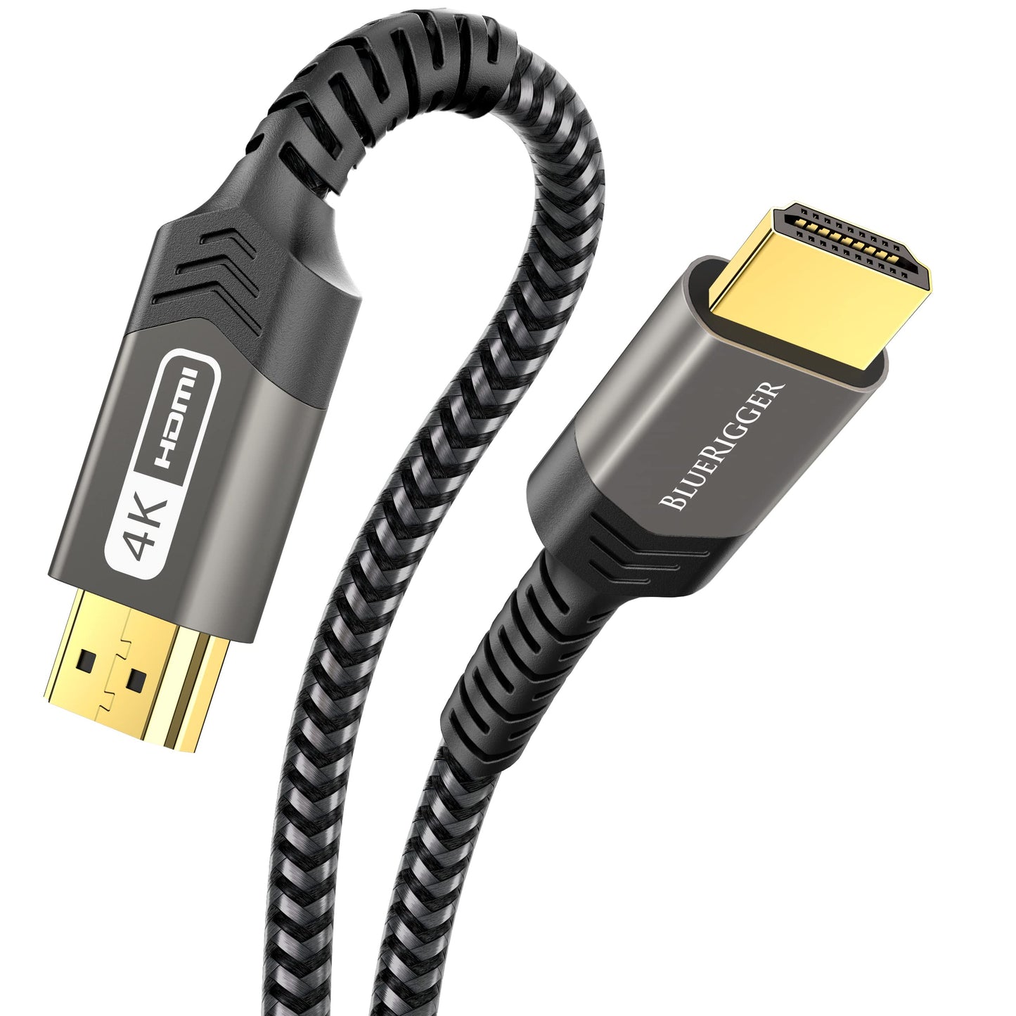BlueRigger 4K HDMI Cable (25FT, 4K 60Hz HDR, High Speed 18 Gbps, eARC, Nylon Braided Cord) - Compatible with PS5, PS4, Xbox, Roku, Apple TV, HDTV