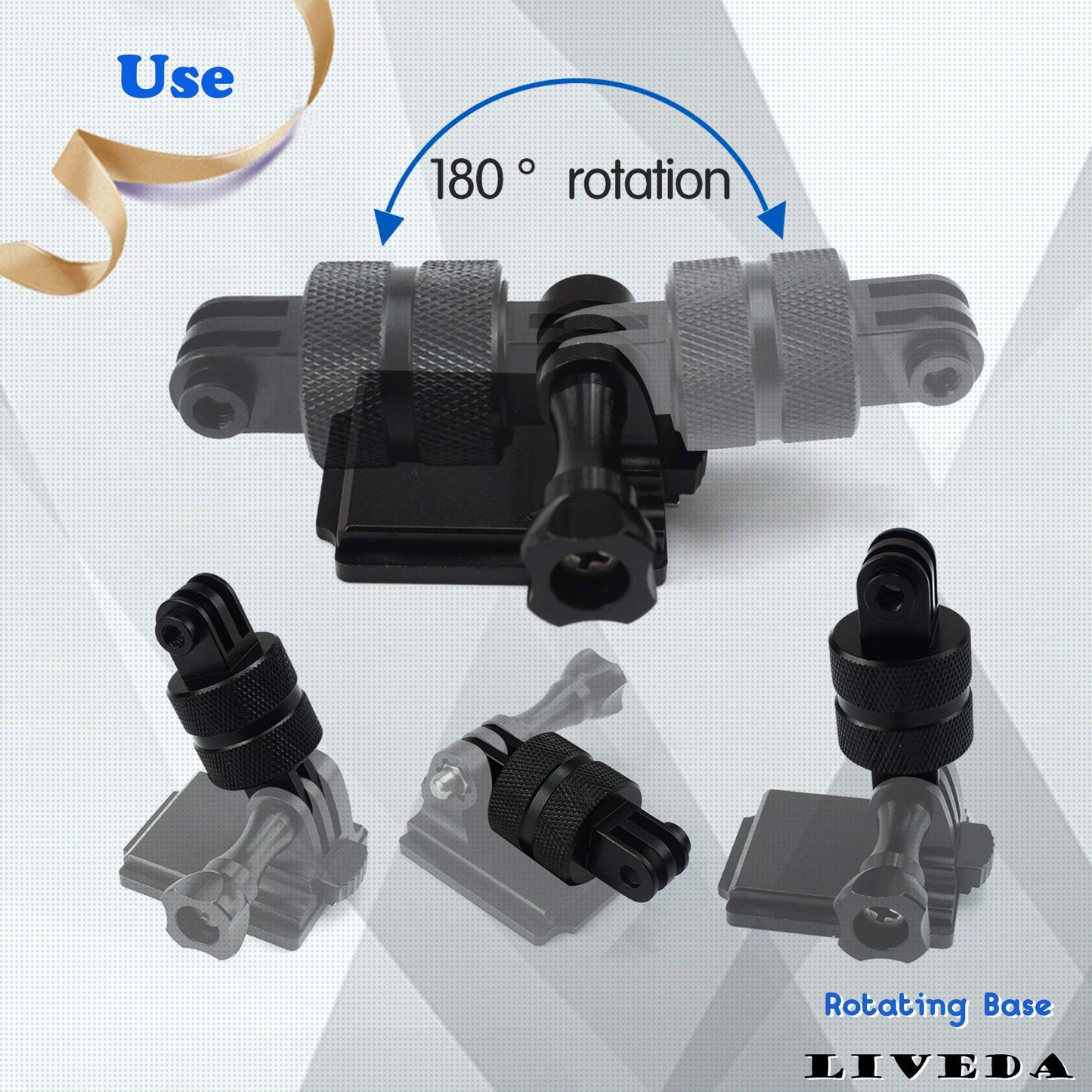 360 Degree Rotation Tripod Mount Adapter, Aluminum 1/4 inch 20 Camera Mount Adapter Compatible with GoPro 13/12 Black,Hero10/ 9/8/ 7/6/ 5/ Series,DJI