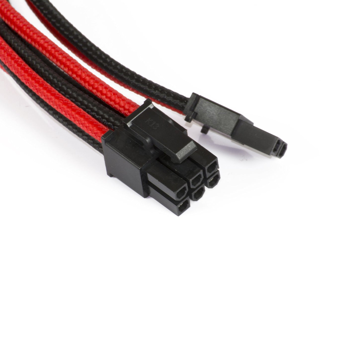 Phanteks 8 to 8 (6+2) Pin VGA Premium Sleeved Extension Cable 19.68" Length, Black/Red(PH-CB8V_BR)