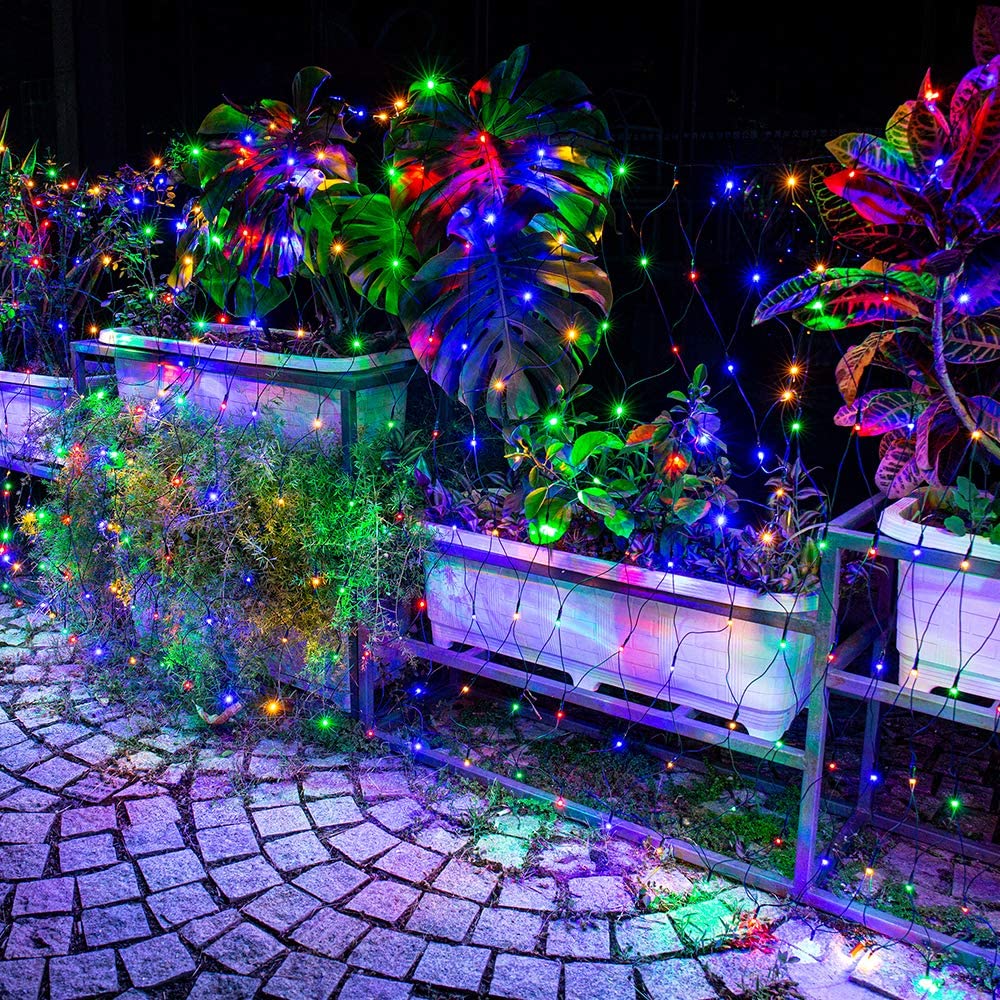 12ft x 5ft 360 LED Christmas Net Lights, 8 Modes Waterproof With Timer Low Voltage Connectable Mesh Lights for Trees, Bushes, Shurb, Garden, Outdoor