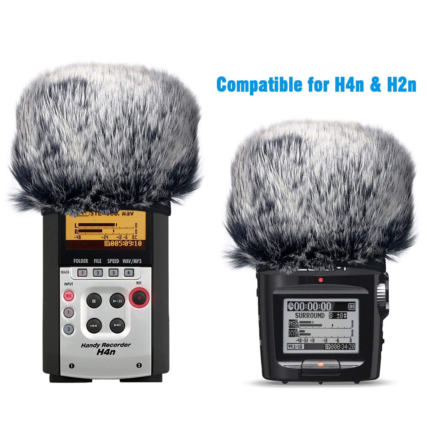 Furry Outdoor Microphone Windscreen Muff for Zoom H4N Pro Portable Digital Recorders, Zoom Mic Windscreen Fur Windshield Dead Cat Wind Cover Pop