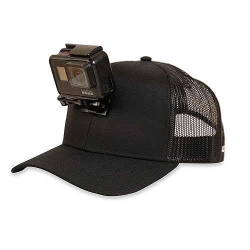 ActionHat® Black Curved Bill - Patented Floating Hat Mount Compatible for GoPro, DJI, Insta360 Action Cameras