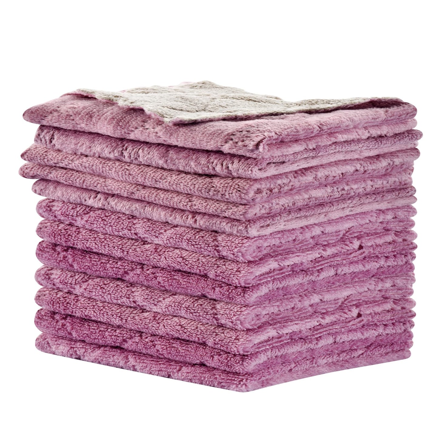 OstWony 12-Pack Kitchen Dish Towels – Double-Sided Microfiber Cleaning Cloths for Dishes, Furniture, Car & More, 10"x6" Reusable Rags