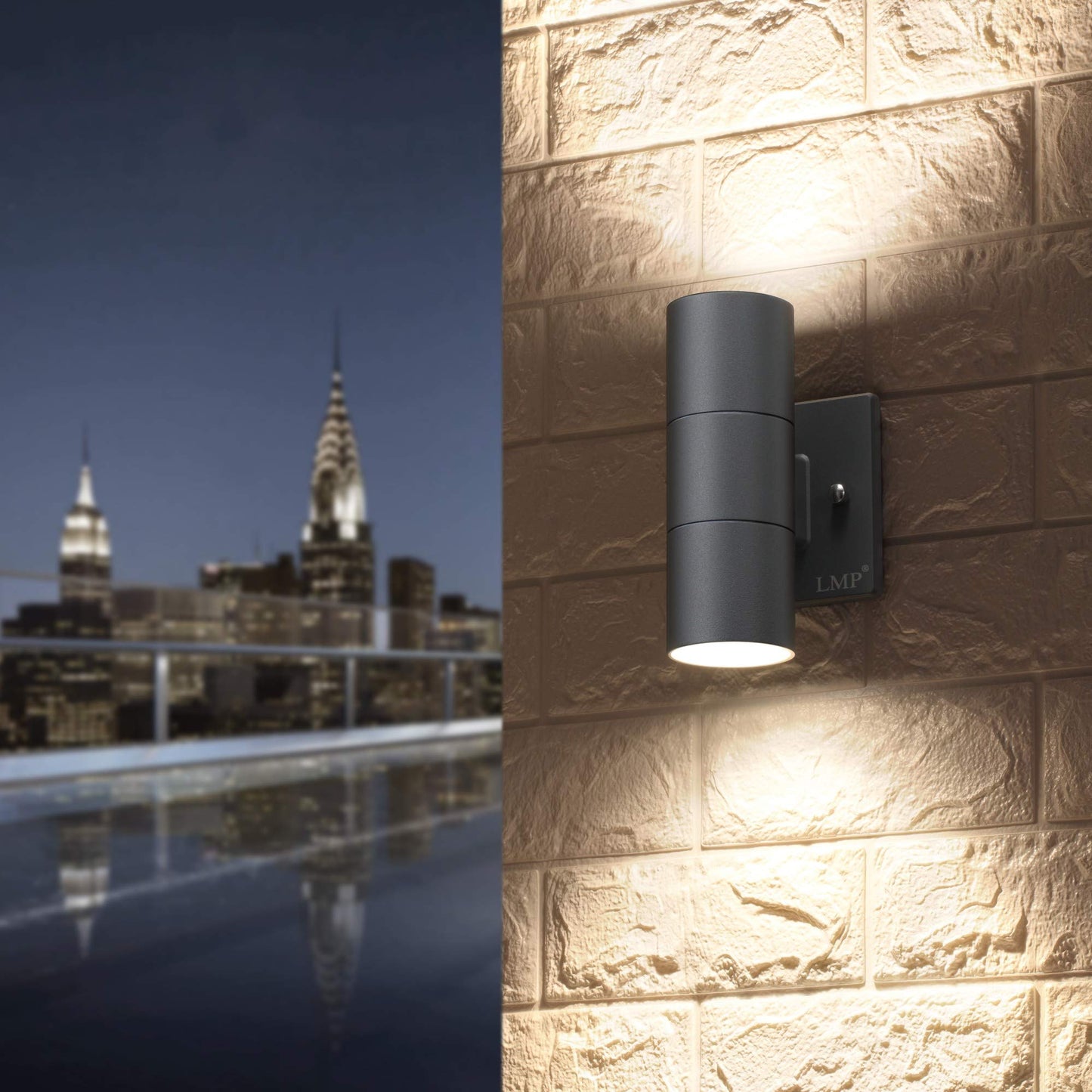 LMP Modern Outdoor Wall Light Porch Light Patio Light with Black Aluminum Finish for Decoration,Garage 1Packs Gray