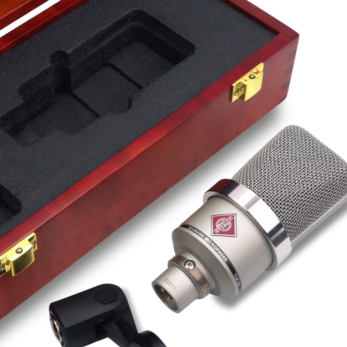 Melon Audio Wood Microphone Case for Neumann TLM 102 | Microphone Box Protective Wood Case Premium Quality with Foam Insert for Both TLM mic and Mic