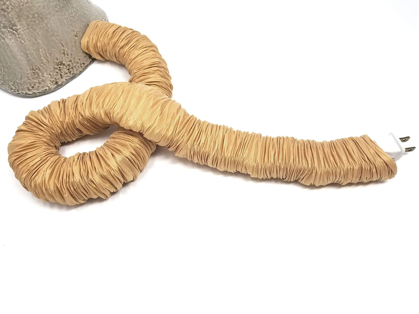 Gold/Golden COVEREase Cord Lamp Cover 9 ft Faux Silk Fabric Cover - Cable Sleeve, Wire Cover, Cord Hider for Cable Management for Electrical Lighting