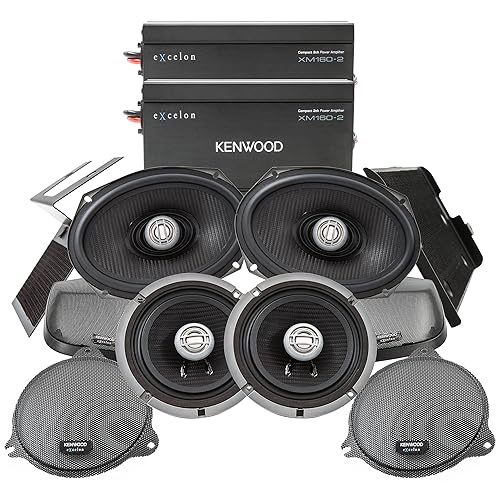 Kenwood Excelon P-HD3FR Audio Package for Select 2014-Up Harley-Davidson Models - (2) XM160-2 Audio Amplifier, (2) 6.5" Excelon XM65F & (2) 6"x9"
