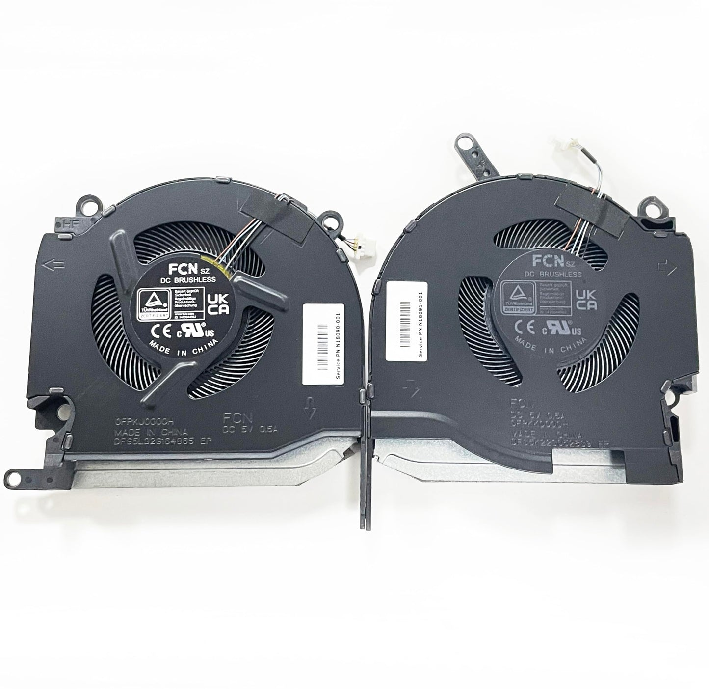 Fleshy Leaf CPU+GPU Cooling Fan Replacement for HP OMEN 16-K 16-N Pro TPN-Q280 0FPKK0000H DFS5K223052839 0FPKJ0000H DFS5L32G164865 N18090-001