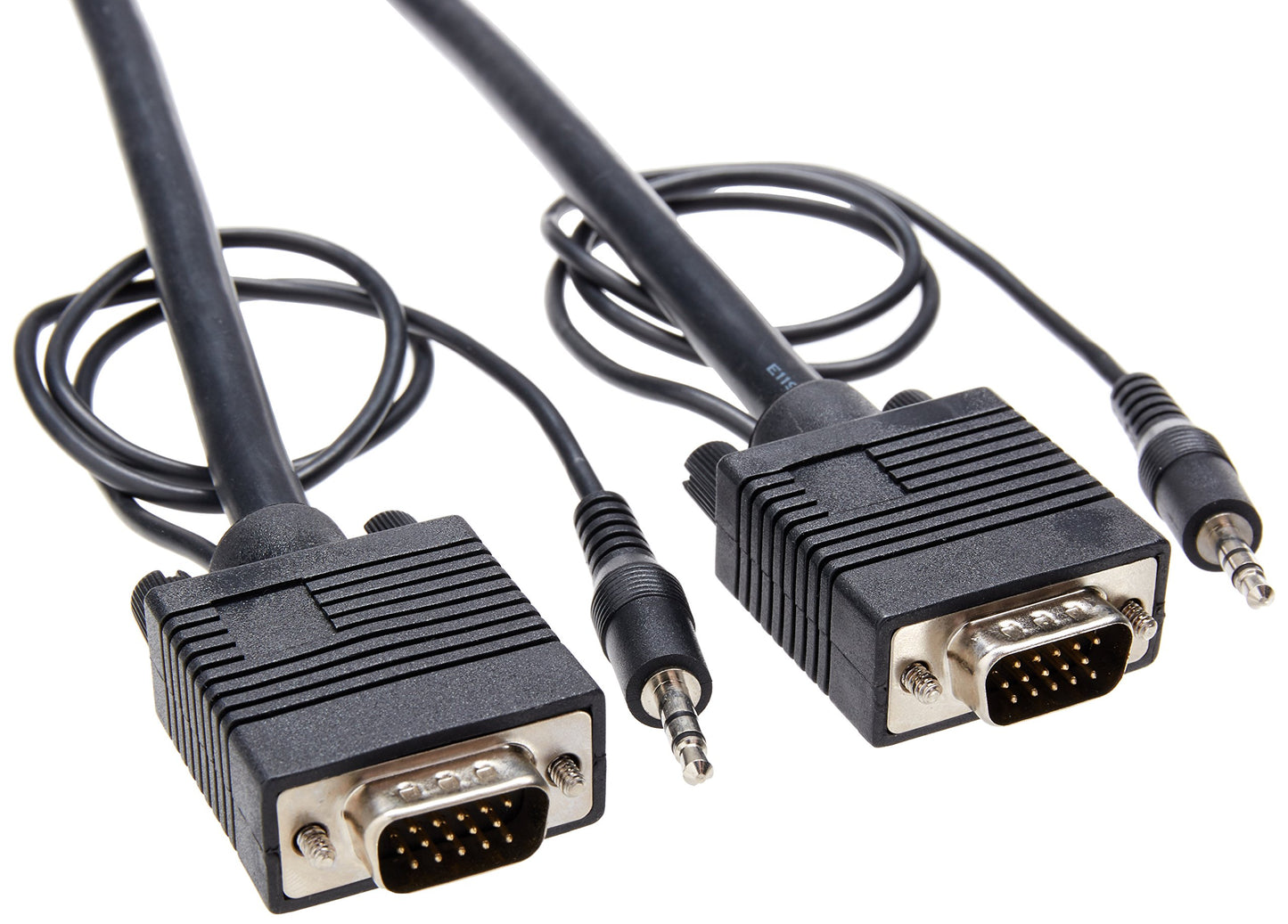 SVGA with Audio Cable, HD15 and Stereo 3.5 mm Plug, Male to Male, 7.5 m (25 ft.), Black