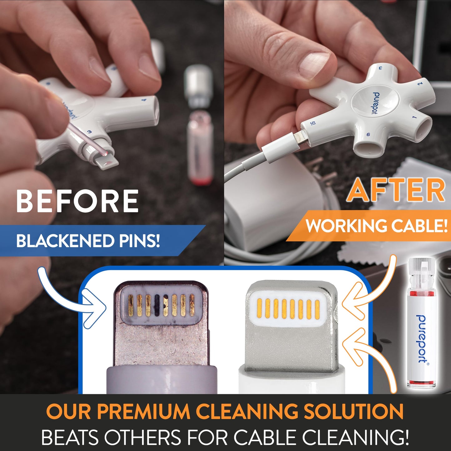 pureport Multi-Tool Port Repair and Clean Kit for iPhone and iPad (White)