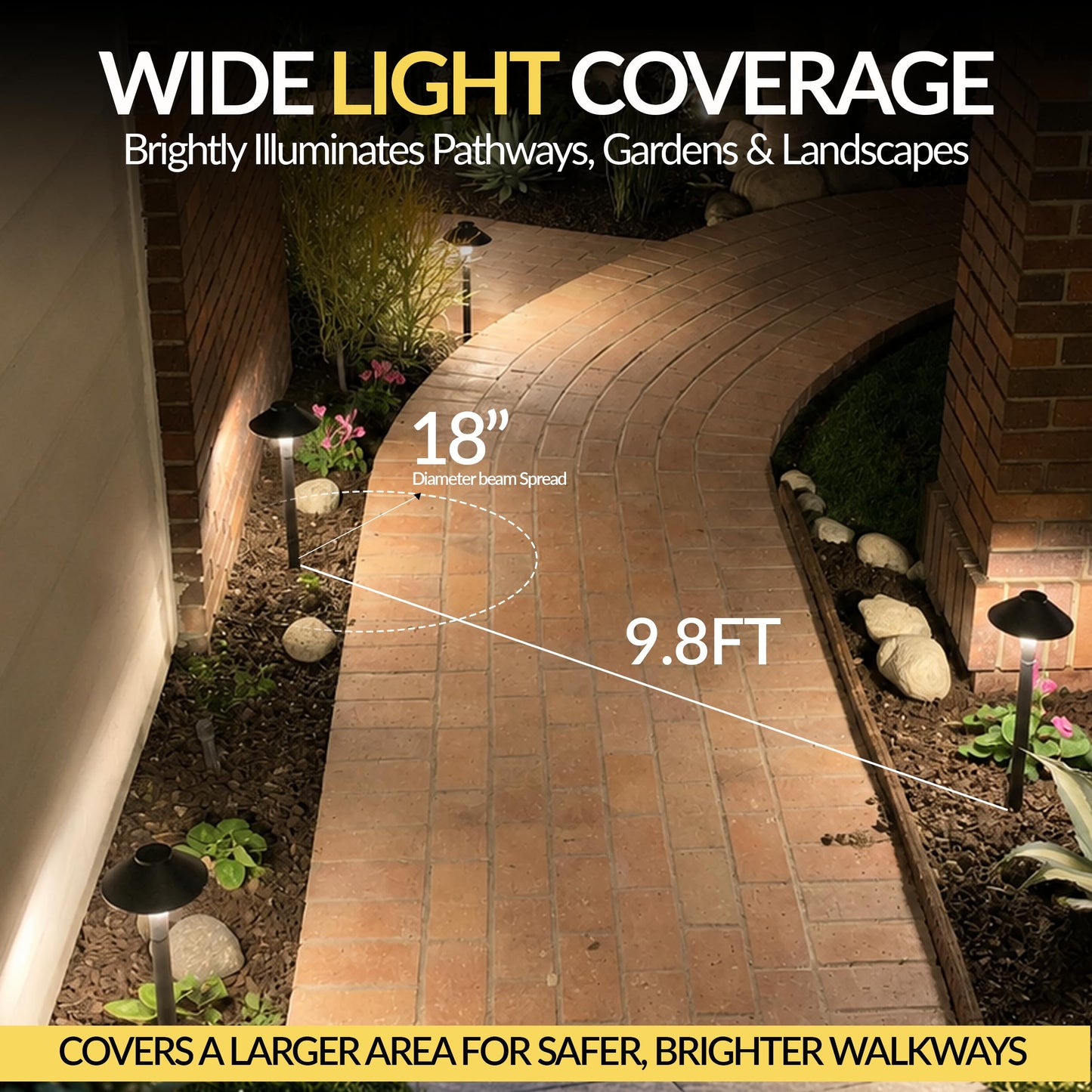 Outdoor Pathway Light - Landscaping Lighting for Walkways & Garden - Bronze