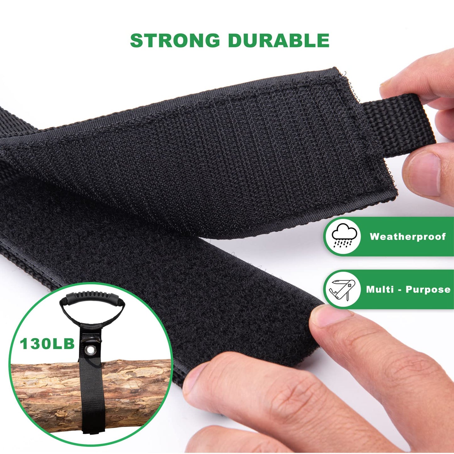 FOLIV 4PCS Storage Straps 3 in 1 Multifunction, Heavy Duty Storage Straps for Cables and Ropes, Extension Cord Organizer with Handle for Pool Hoses