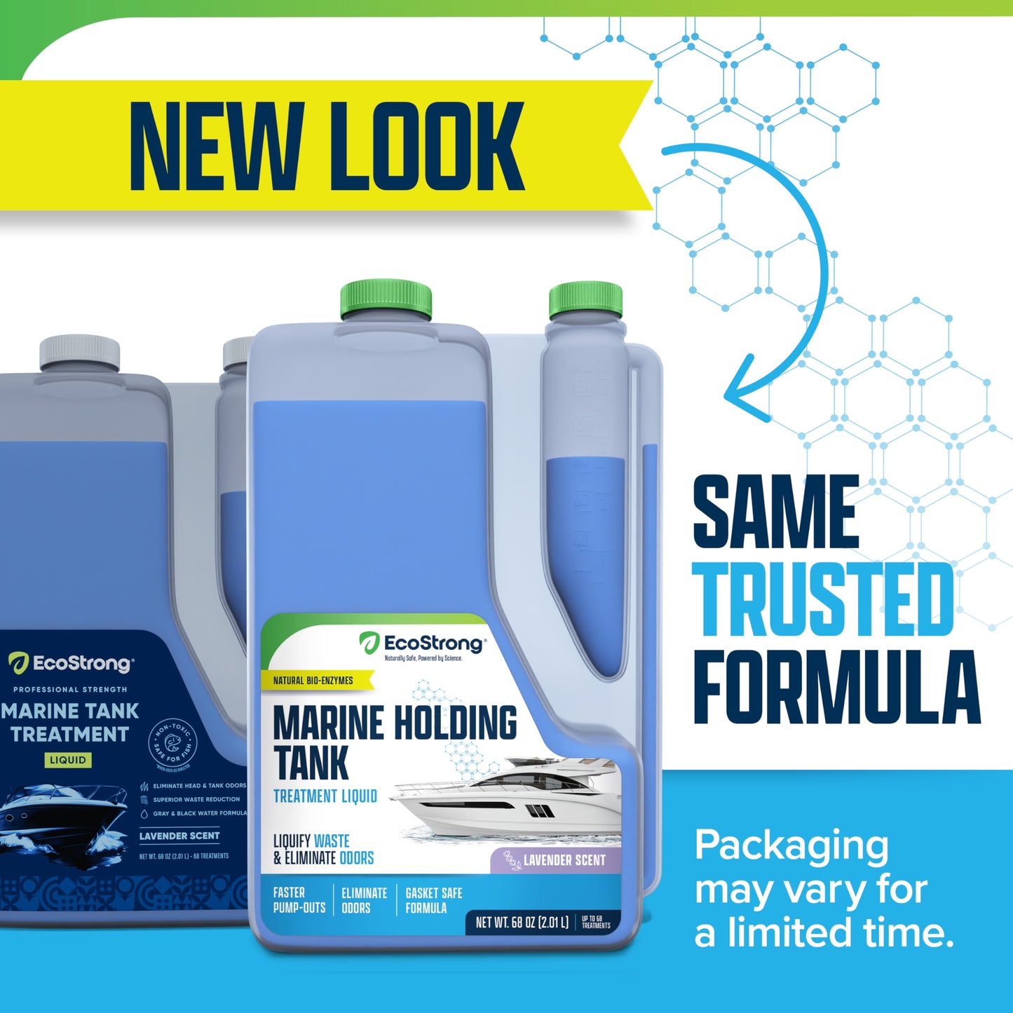 Eco Strong Marine Holding Tank Treatment | Powerful Enzymatic Black Water Digesting Liquid - Eliminates Tank Odor and Breaks Down Waste (68 oz)