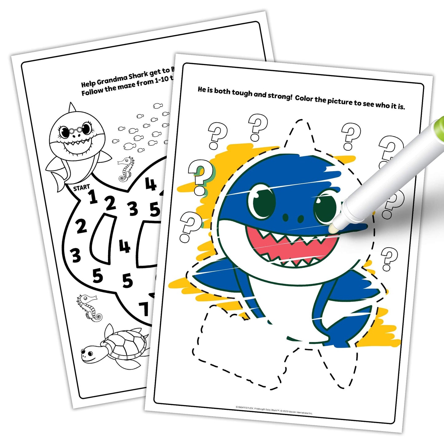 Bendon Baby Shark 16-Page Imagine Ink Coloring Book with Mess Free Marker 47220