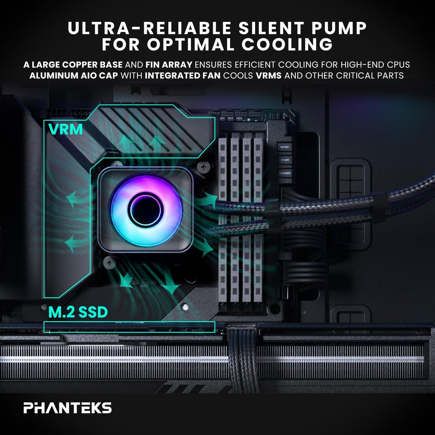Phanteks Glacier One 360D30 X2 AIO Liquid CPU Cooler, Evolv X2 Cap Design, 3X Performance D30-120 D-RGB Fans, for Intel LGA 1851, 1700, 1200, 115x