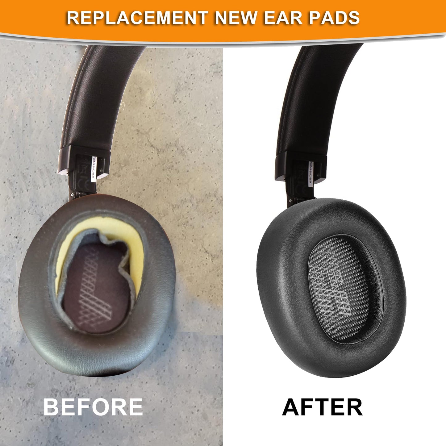 Live 650 BTNC E65BTNC Ear Cushion Memory Foam Ear Pads Replacement Compatible with JBL E65 E65BTNC / Duet NC/Live 650BTNC Live 660 BTNC Headphones