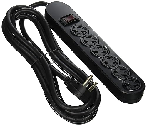 12Ft. 6 Outlet Power Strip Black