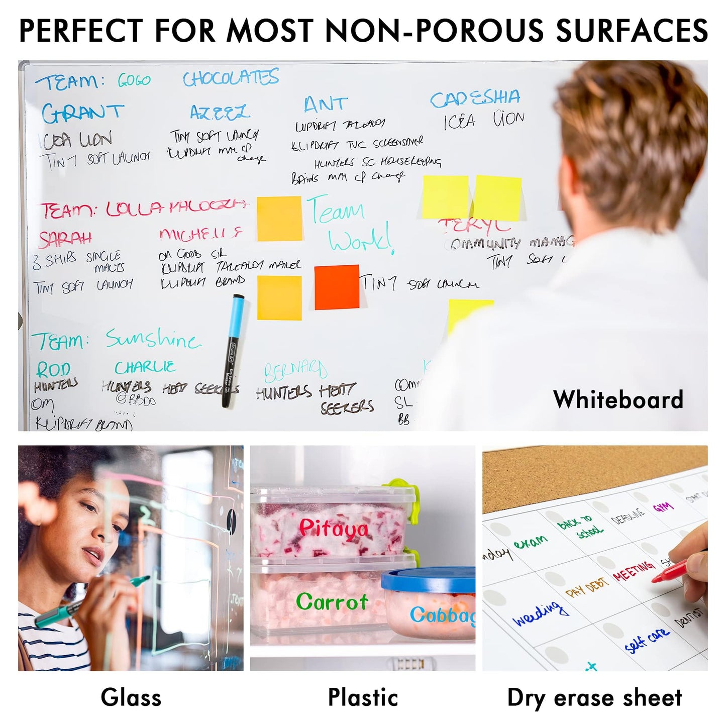 Shuttle Art Dry Erase Markers, 32 Pack 16 Colors Magnetic Whiteboard Markers with Erase, Fine Point Dry Erase Markers Perfect For Writing on