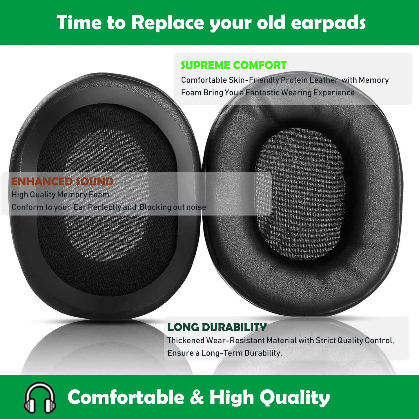 Professional Replacement Earpads Cushions Compatible with Srhythm NC75 Pro NC 75 Headphones Ear Pads with Softer Leather Foam