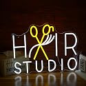 LIUOZHTEA Hair Studio Neon Sign for Wall Decor Usb Powered Stylish Hair Salon Led Sign Dimmable Beauty Salon Light Up Sign Haircut Neon Light