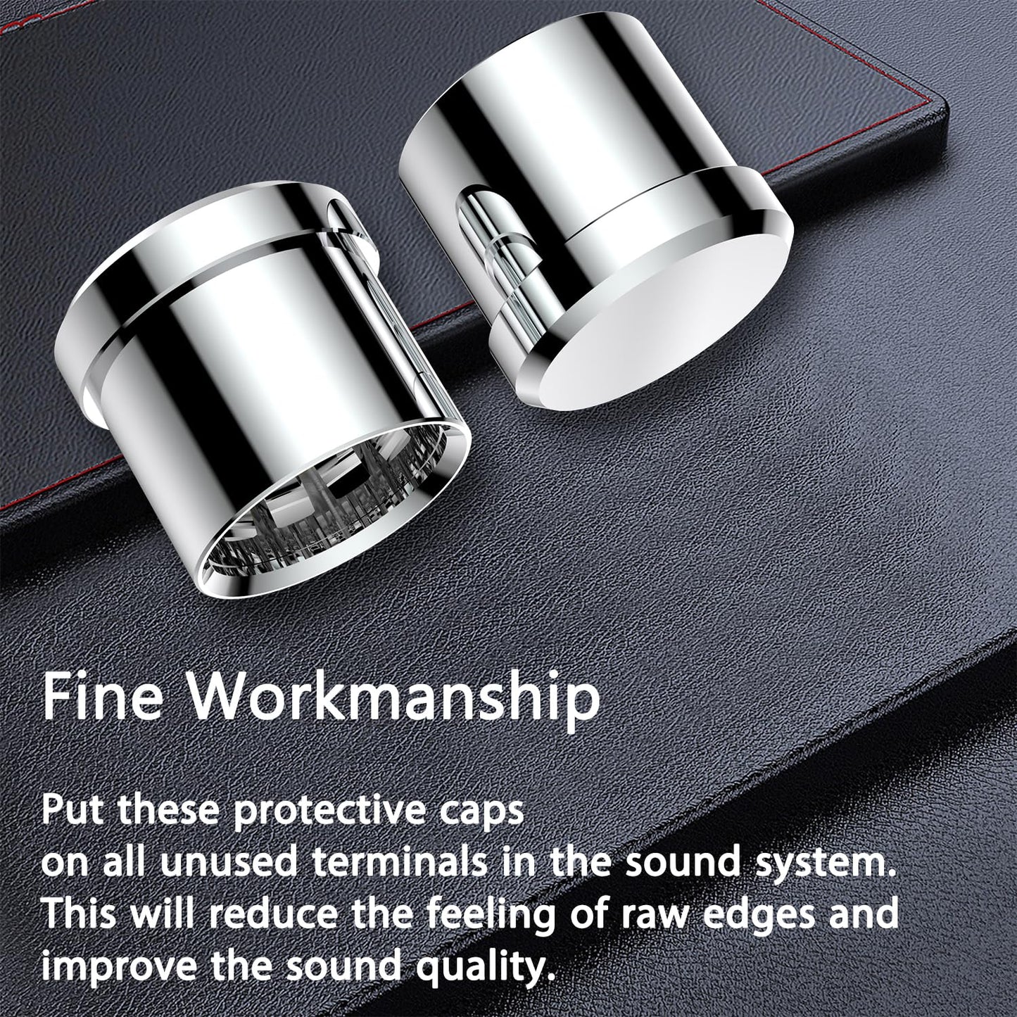 4X RCA Caps Rhodium-Plated RCA Female Protective Caps Noise Stopper HiFi Dust Caps Covers for Chassis Sockets Plug Jacks to Prevent Dirt