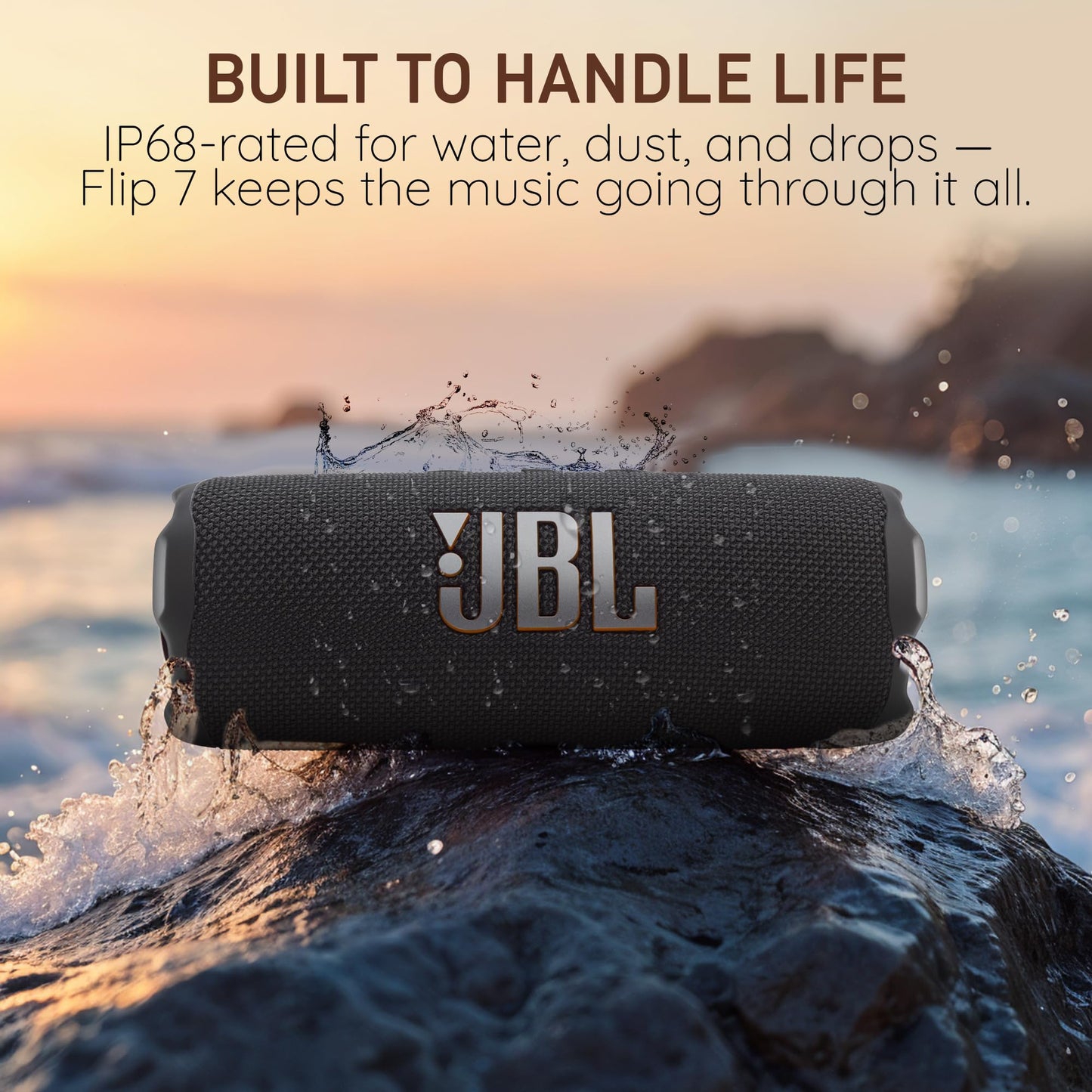 JBL Flip 7 Portable Bluetooth Speaker, IP68 Waterproof, Dustproof, Drop-Proof, PushLock System, AI Sound Boost, 16H Battery - Blue - Boomph's