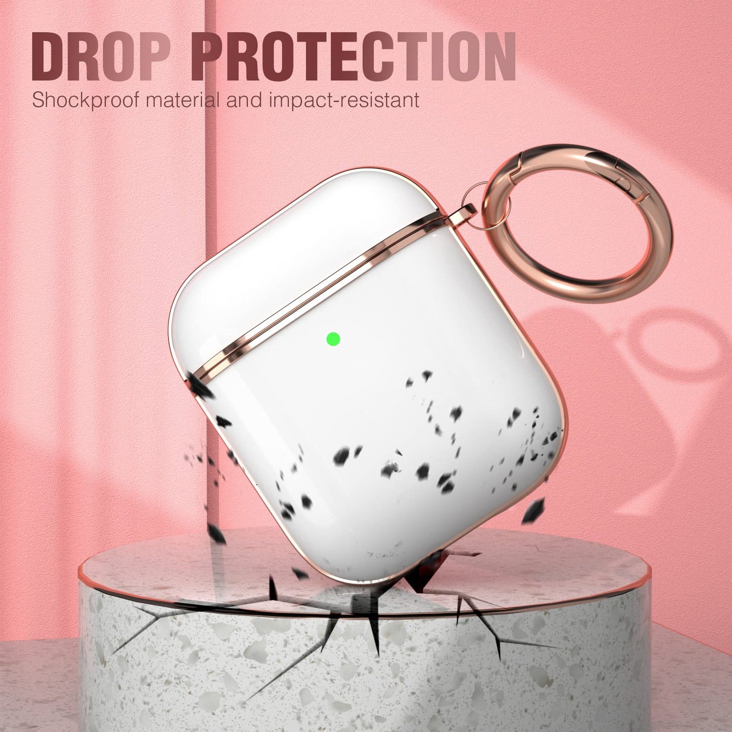 Maxjoy for AirPods Case, Cute AirPod Case Protective Hard AirPod 2 Cover for Women Men with Keychain for AirPods 2nd 1st Generation Charging Cover