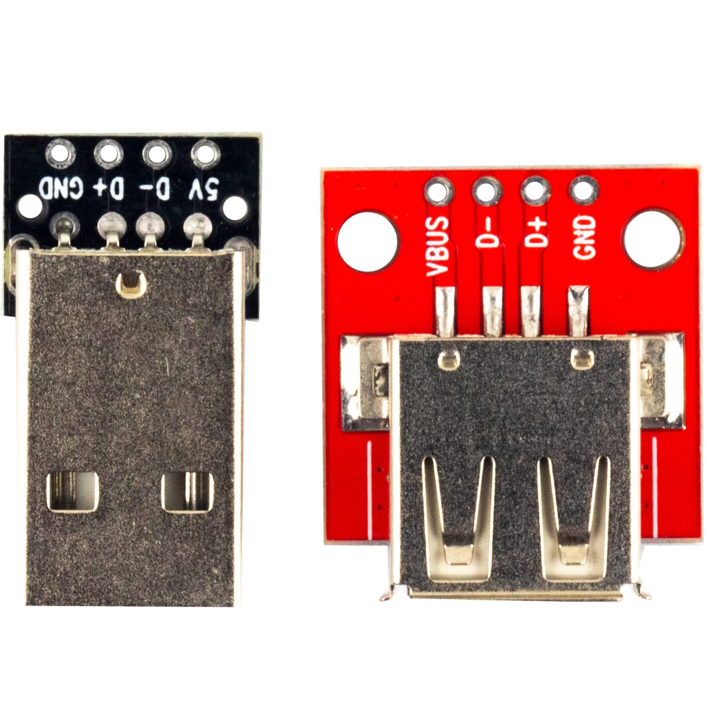 jujinglobal 10pcs USB 2.0 Type A Male and Female Breakout Board 4 pins 2.54mm Output (5pcs Male Port / 5pcs Female Port)