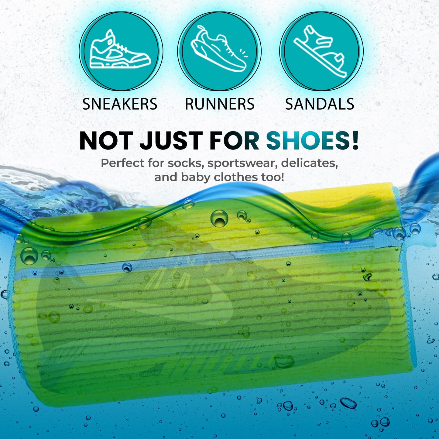 DASZERX 2-Pack Shoe Washing Bags โ Reusable 360ยฐ Wrap for Washing Machine & Dryer, Protect Sneakers, Boots & Delicate Footwear