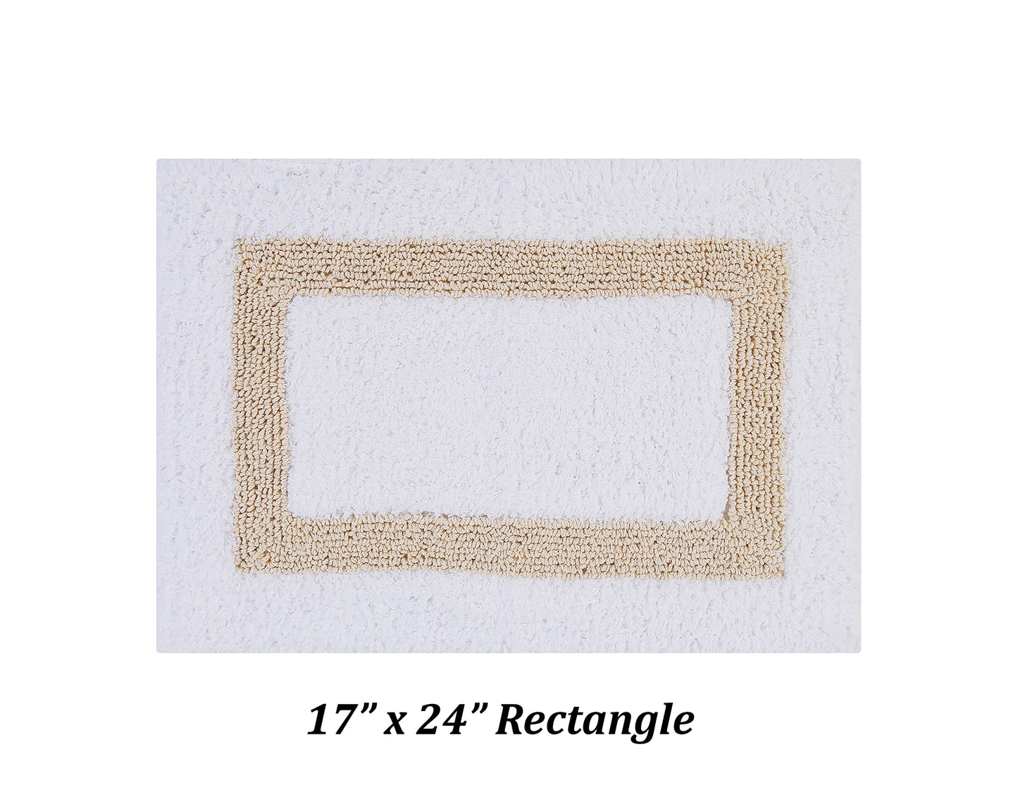 Better Trends 100% Cotton Hotel Collection Bath Mats Set, White & Sand Mats - Tufted, Reversible & Absorbent & Machine Washable 3 Piece Bathroom Rug…