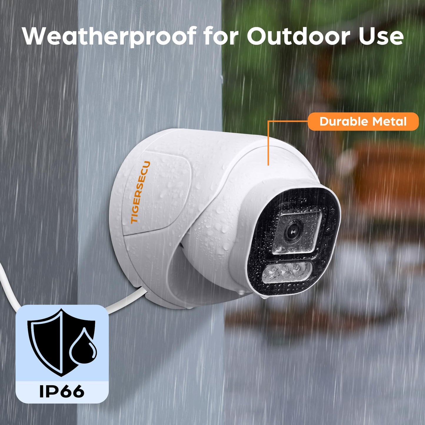 TIGERSECU 5MP Wide Angle Dome Security Camera for TVI, CVI, AHD, CVBS DVRs, Weatheproof for Indoor/Outdoor Use, Hybrid 4-in-1 with OSD Switch (Power