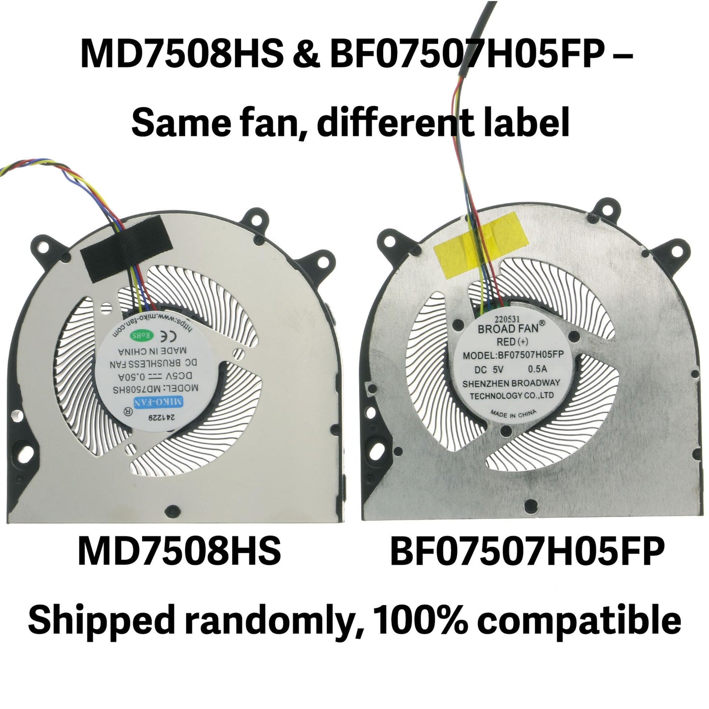 Mini PC CPU Cooling Fan for Beelink SER4 SER 4 BF07507H05FP DC 5V 0.5A 4PIN MD7508HS