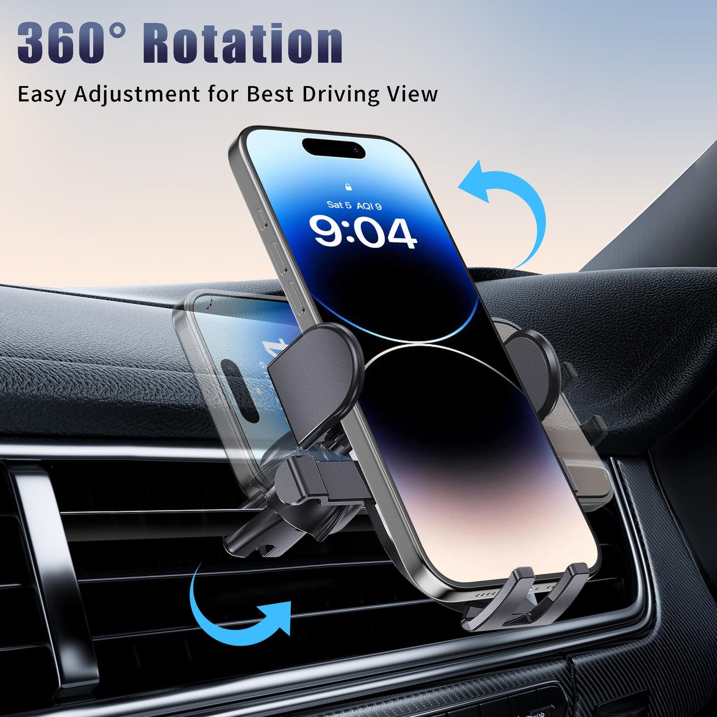 Poboko Universal Car Vent Phone Mount, Hands-Free Air Vent Holder for iPhone and Other Smartphones, Upgraded Clip