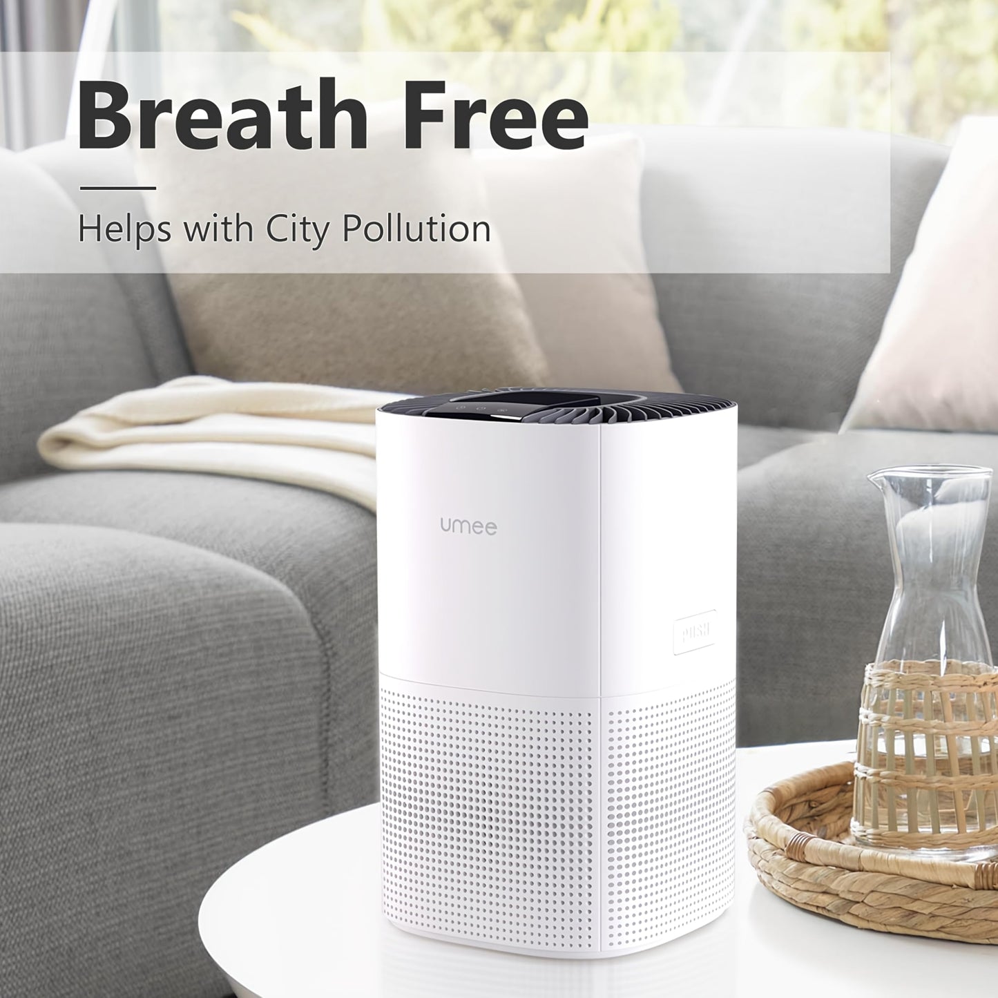 Air Purifier for Home Bedroom, Circulating Air for Room Up to 540 ft², Sleep Mode with 24 dB Quiet, 4 Modes, 12 H Timer, Portable for Office, Dorm
