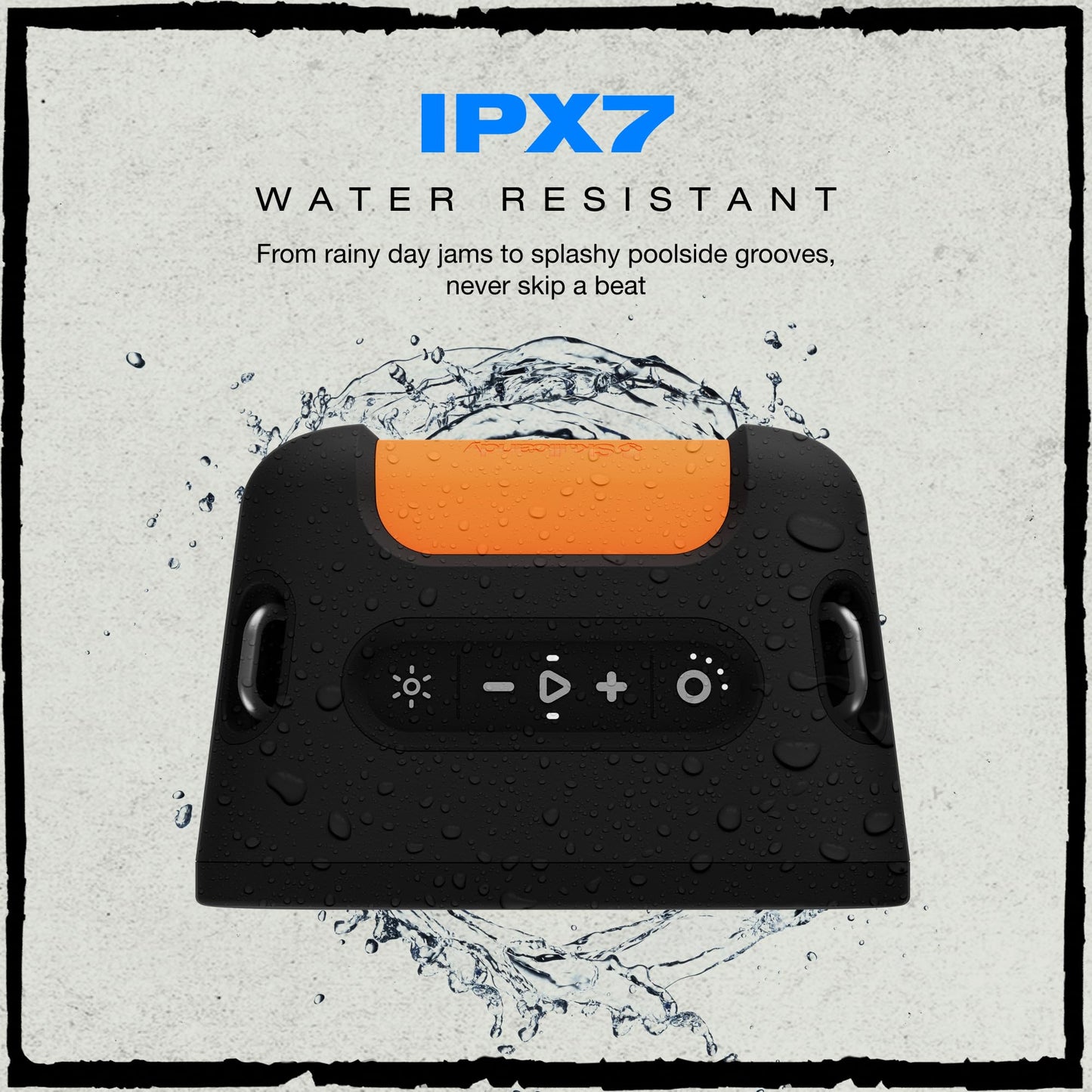 Skullcandy Stomp Bluetooth Speaker - IPX7 Waterproof Wireless Portable Speaker, with LED Lightshow & Strobe Modes, 12 Hour Battery, Multi-Link,