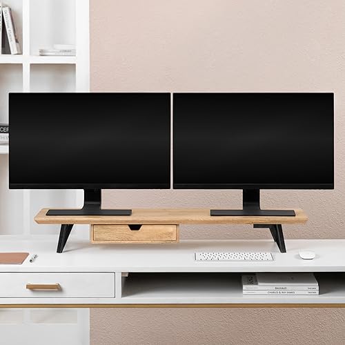Anji Mountain Monitor Stand - Desktop Organizer & Laptop Riser, Ergonomic Monitor Riser, Space-Saving Monitor Stand for Desk, Durable Construction
