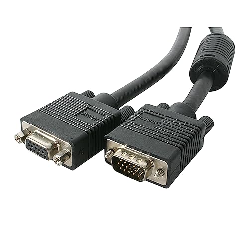 StarTech.com 25 ft Coax High Resolution VGA Monitor Extension Cable - HD15 M/F - 25ft VGA Extension Cable (MXT101HQ_25), Black