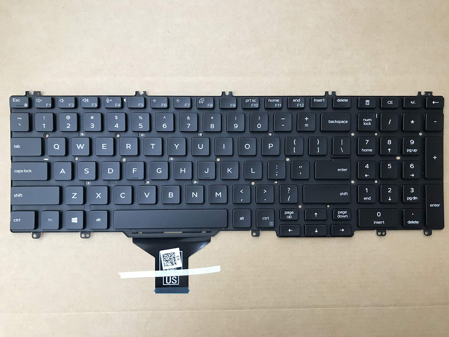 Original New for DELL Latitude 5500 5501 5510 5511 Precision 3540 3541 3550 3551 Keyboard US Black No Backlit no Pointer