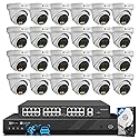 4COVR 32 Channel Security Camera System PoE 2-Way Talk & Dual Lights Smart Full Color Night Vision, AI Human Vehicle Detection, UHD NVR 8TB HDD, 24X