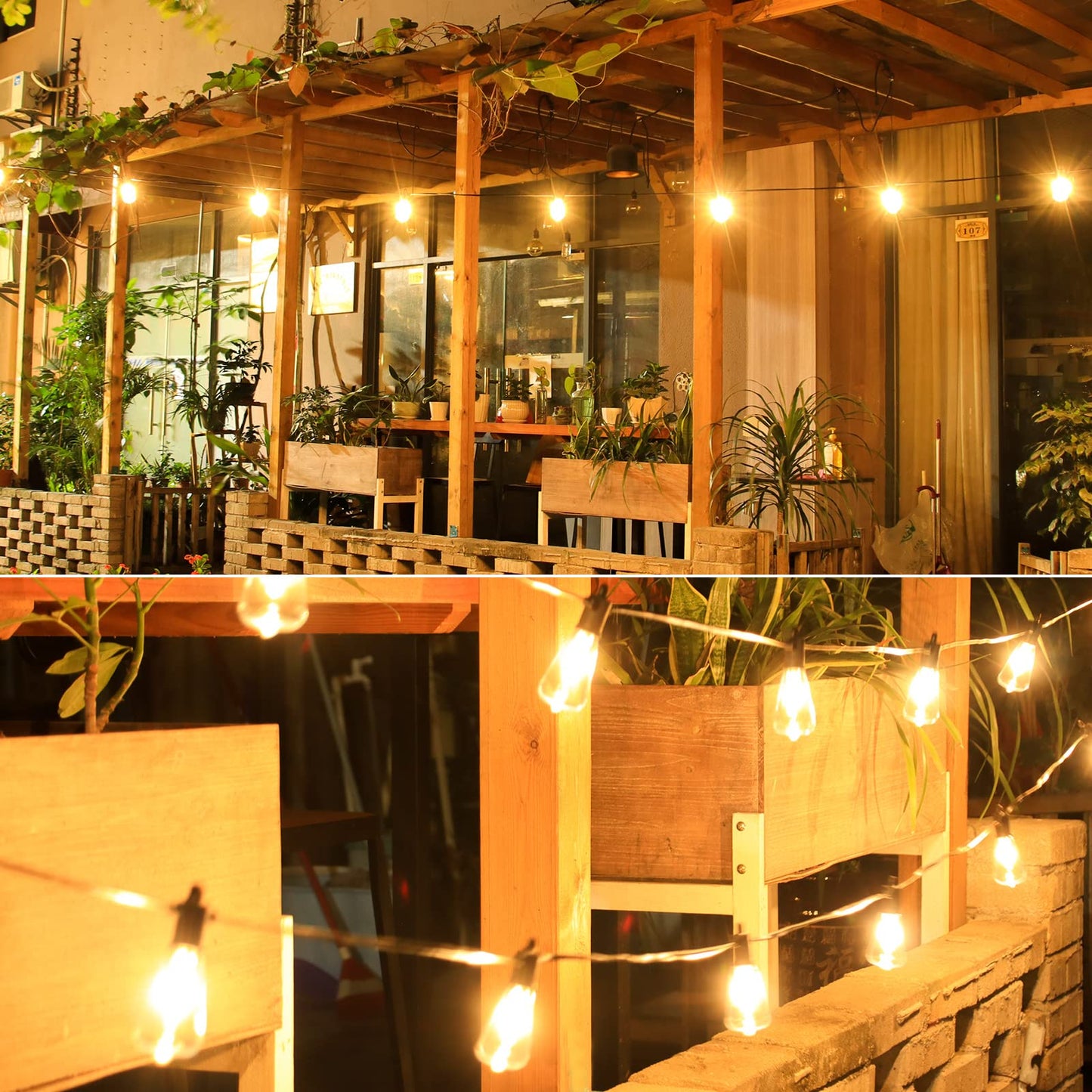 Zuske Outdoor Patio String Lights, 240FT LED with 120+4 ST38 Vintage Edison Bulbs, Waterproof Connectable Hanging Lights for Outside Backyard Bistro