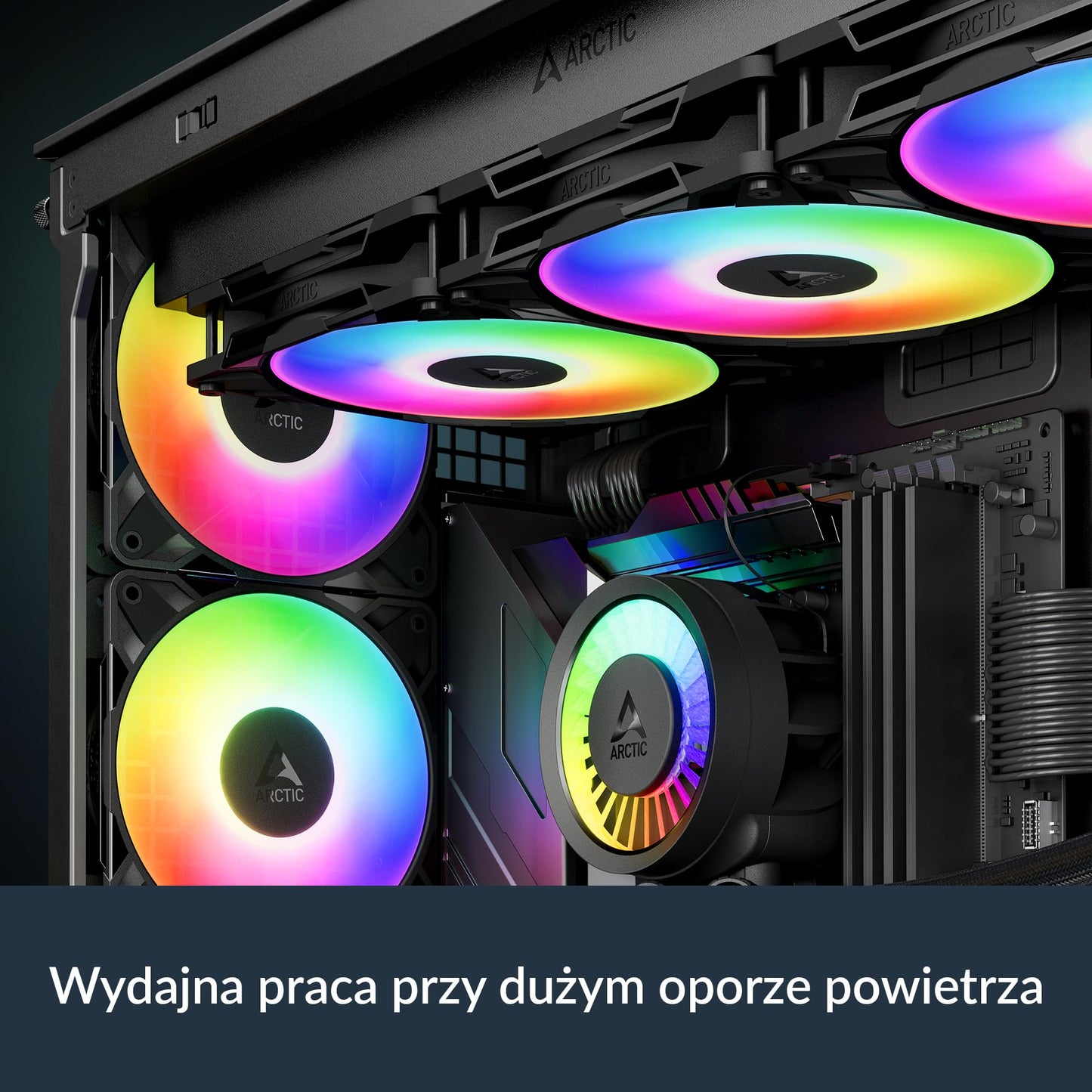 ARCTIC P12 Pro Reverse A-RGB - 3 Pack - 120 mm Premium Fan with Reverse Airflow, PWM Fan with Y Cable Splitter, 500-3000 RPM, 0 RPM <5% PWM, 5V