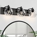 Espird Bathroom Light Fixtures-Matte Black Vanity Lights for Bathroom, Modern Black Vanity Lights 3-Light Bathrooms Lighting Fixtures Over Mirror