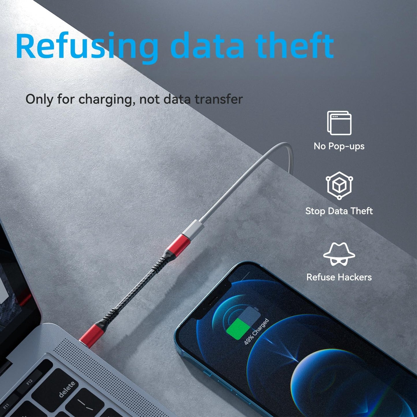 ZIYUETEK Data Blocker USB-C USB Data Blocker(2PCS),Charge-Only Adapter Against Juice Jacking, Provide Safe and high-Speed Charging