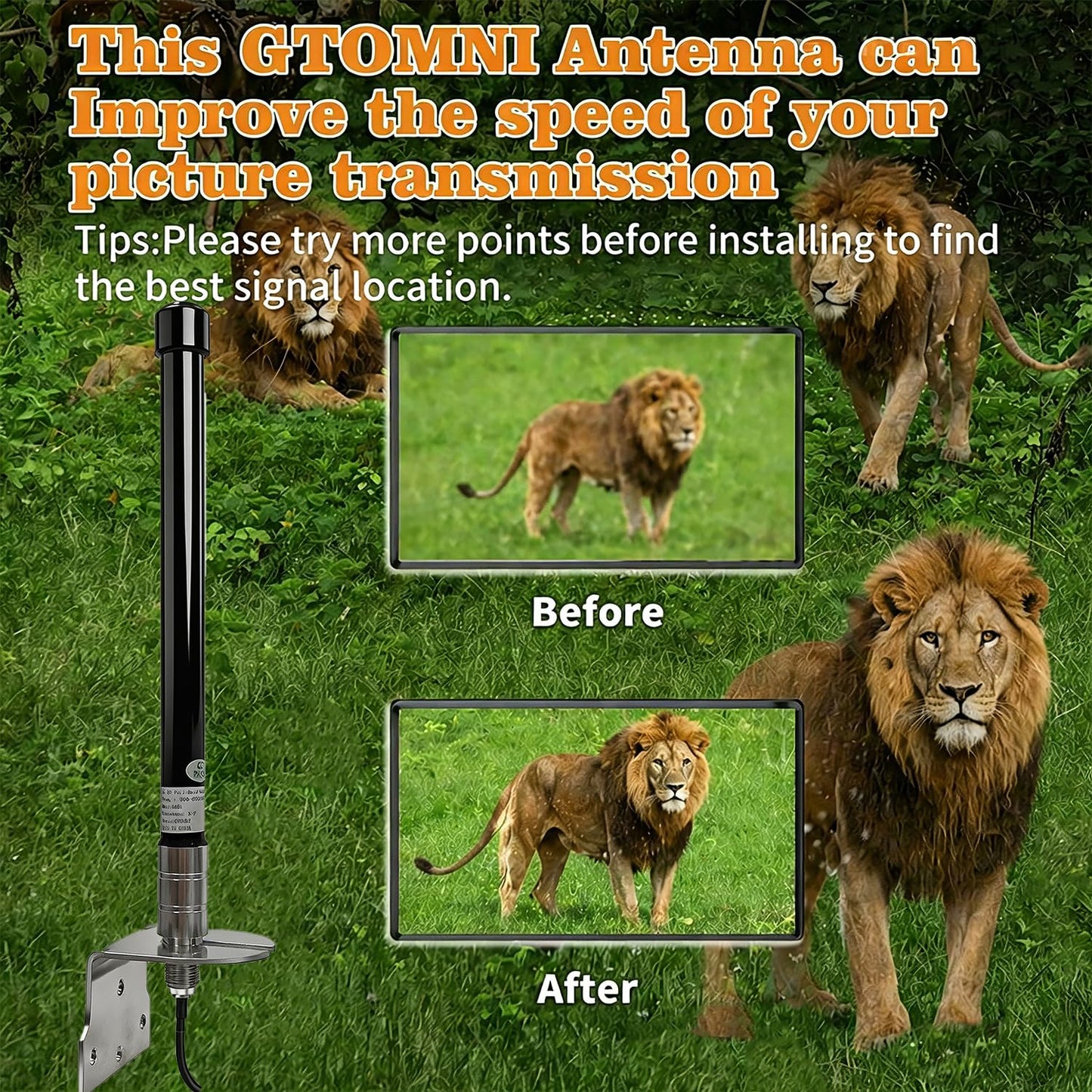 GTOMNI Trail Camera Antenna 4G LTE Long Range Cellular Antenna Full-Band External Signal Game Camera Antenna Booster - Ultra Strong Signal Strength